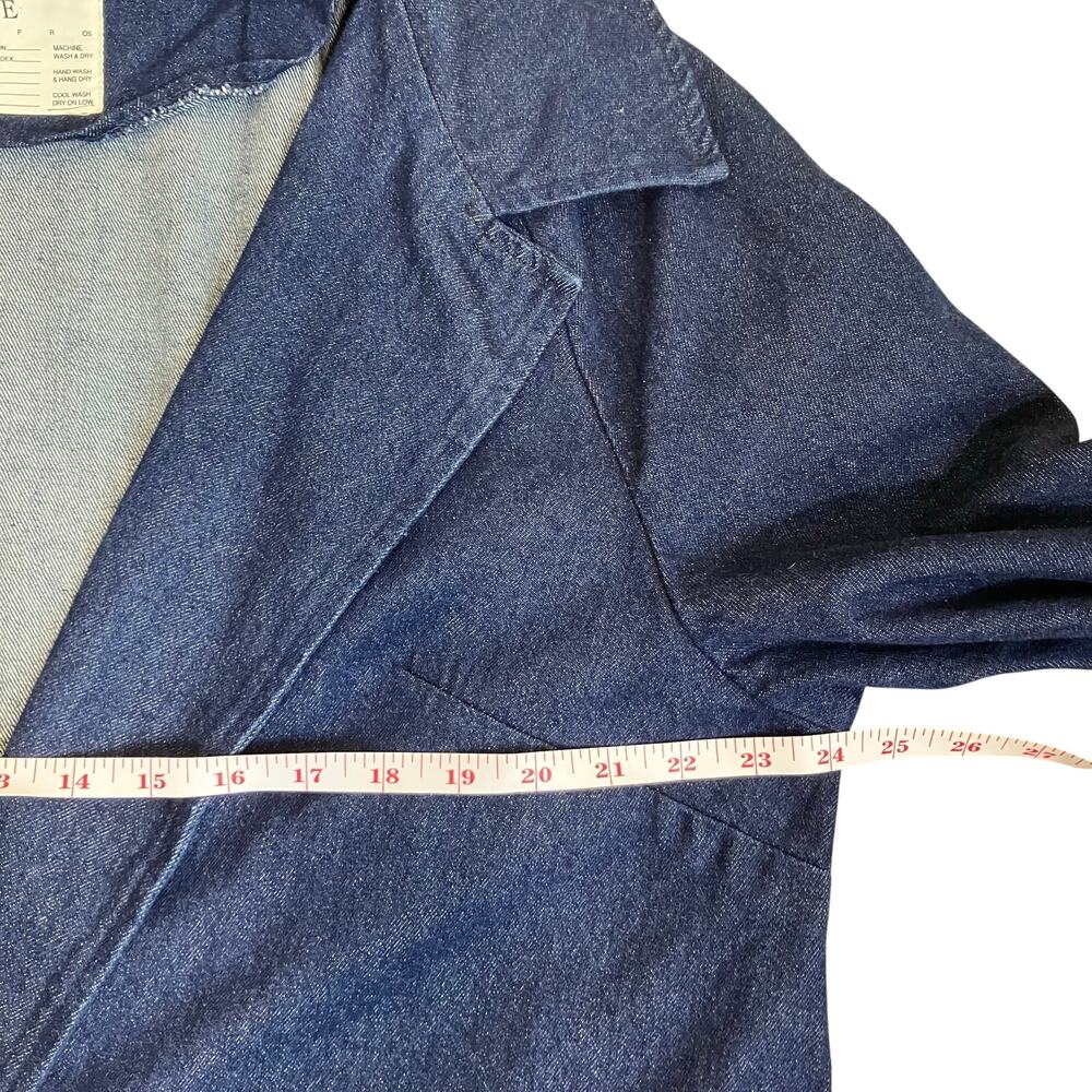 STATE the Label Dark Wash Denim Potter’s Coat Sz Large 100% Cotton - Picture 13 of 16